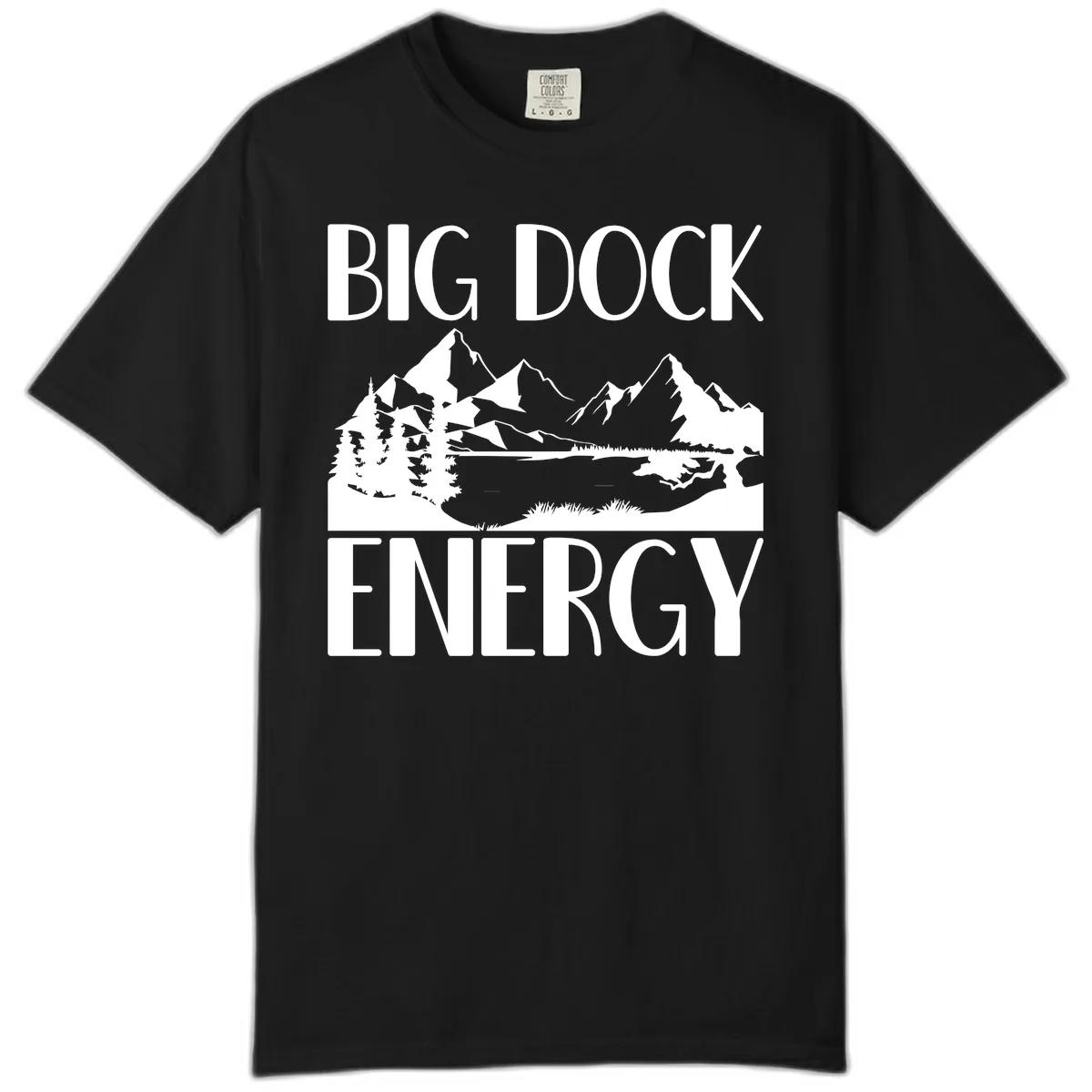 Big Dock Energy Mountain Landscape Comfort Color in Black