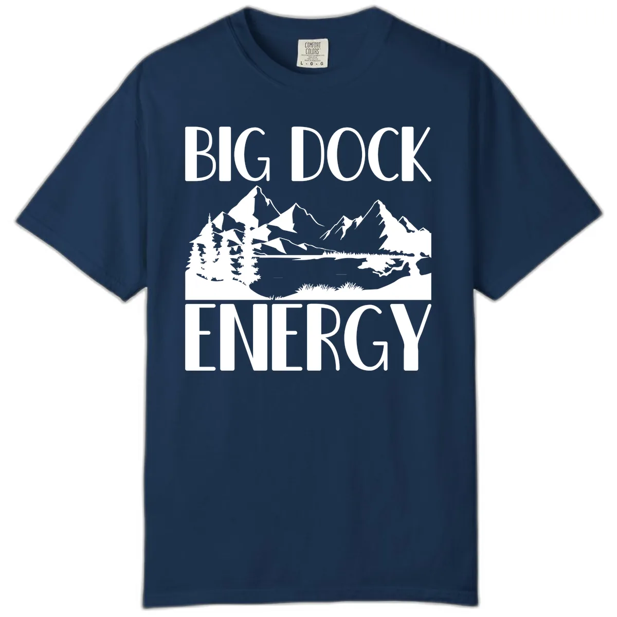 Big Dock Energy Mountain Landscape Comfort Color in Navy