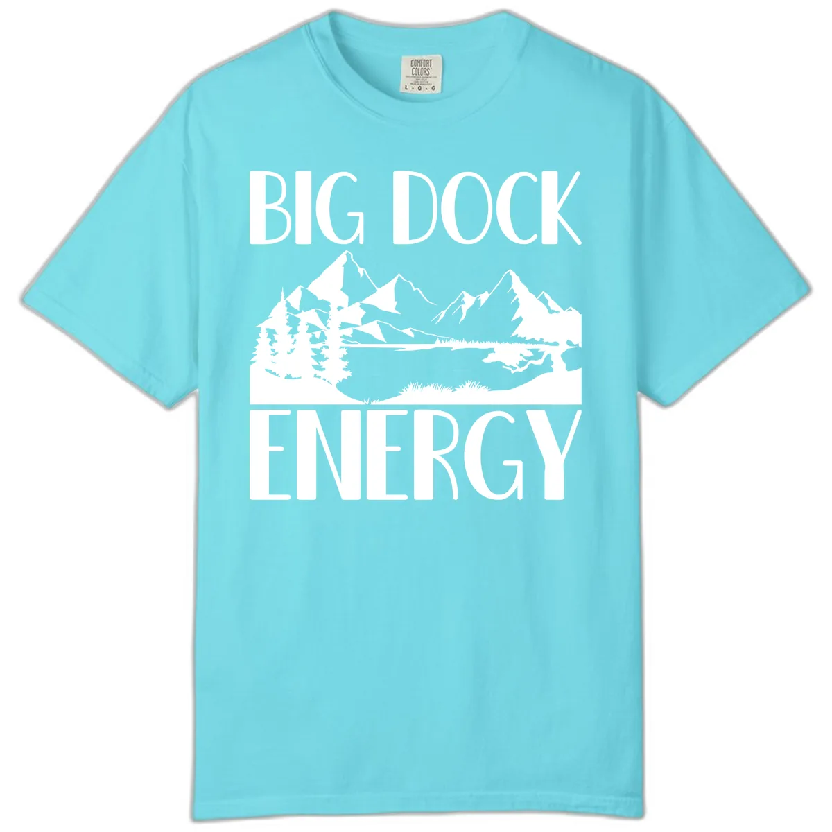 Big Dock Energy Mountain Landscape Comfort Color in Lagoon Blue