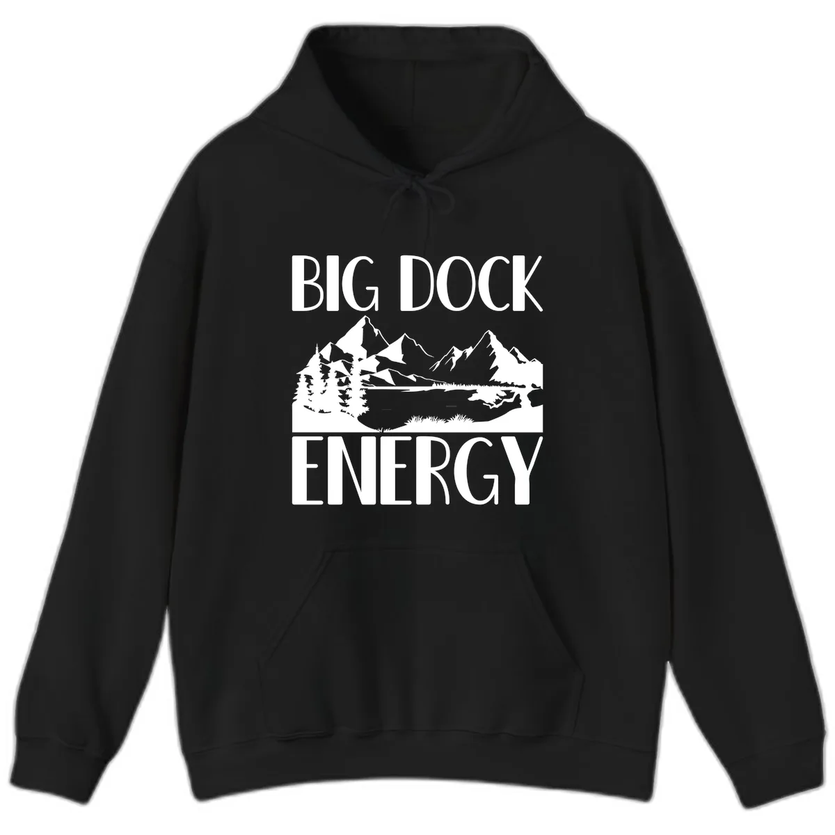 Big Dock Energy Mountain Landscape Hoodie in Black