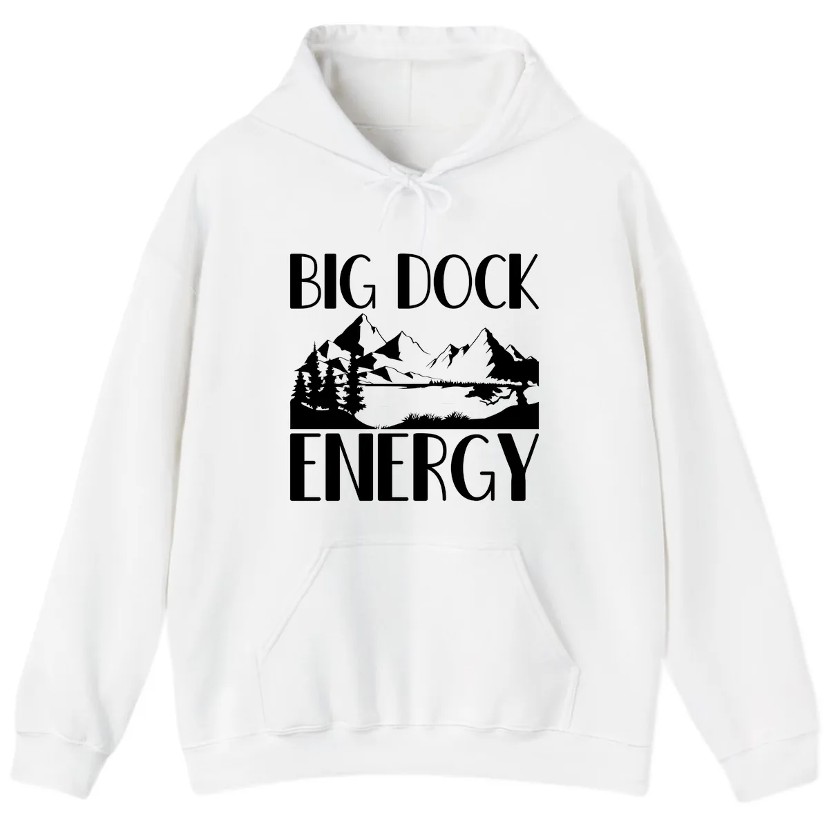 Big Dock Energy Mountain Landscape Hoodie in White