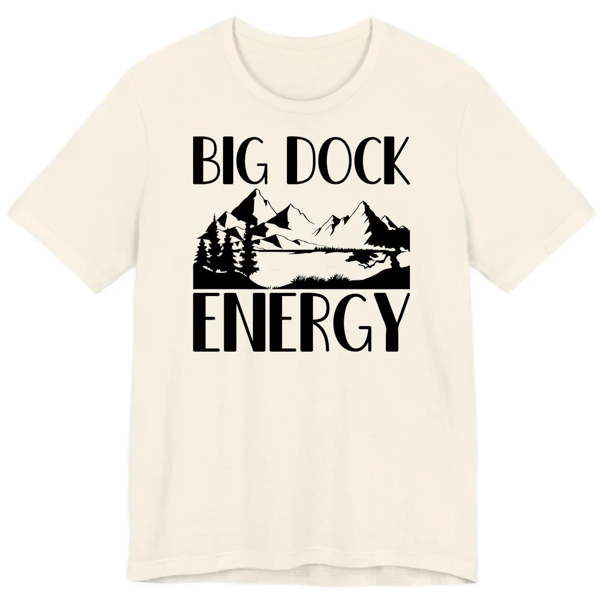 Big Dock Energy Mountain Landscape Premium T-Shirt in Natural
