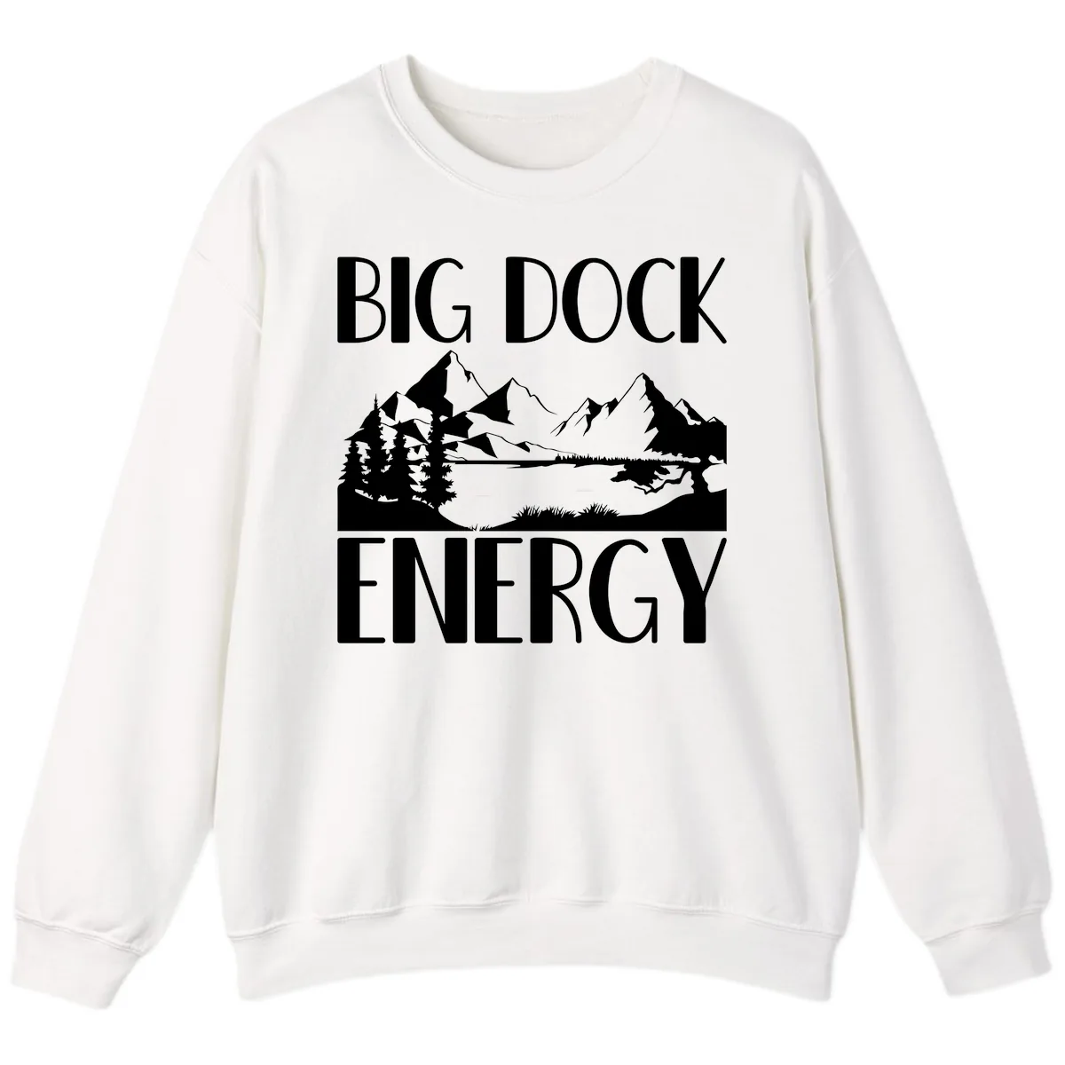 Big Dock Energy Mountain Landscape Sweatshirt in White