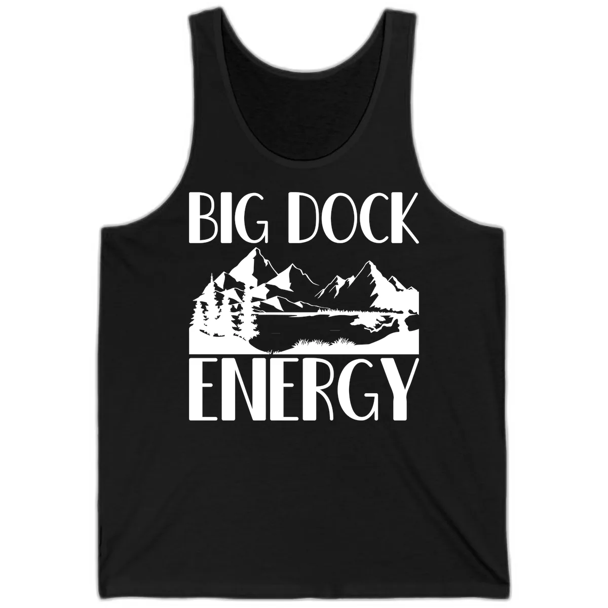 Big Dock Energy Mountain Landscape Tank in Black