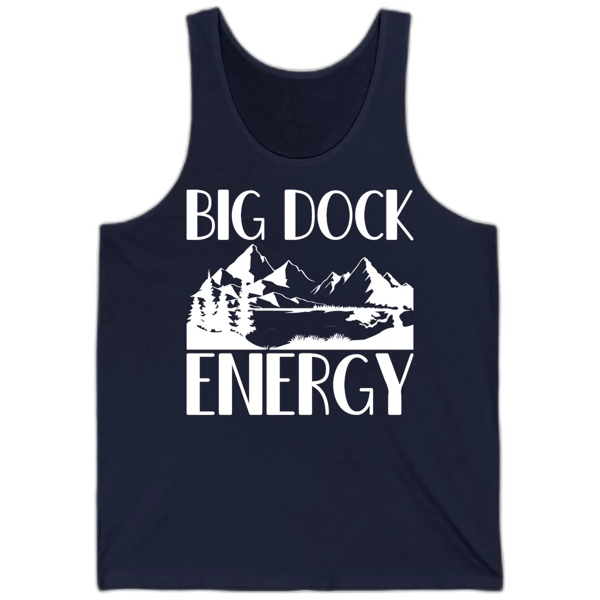 Big Dock Energy Mountain Landscape Tank in Navy