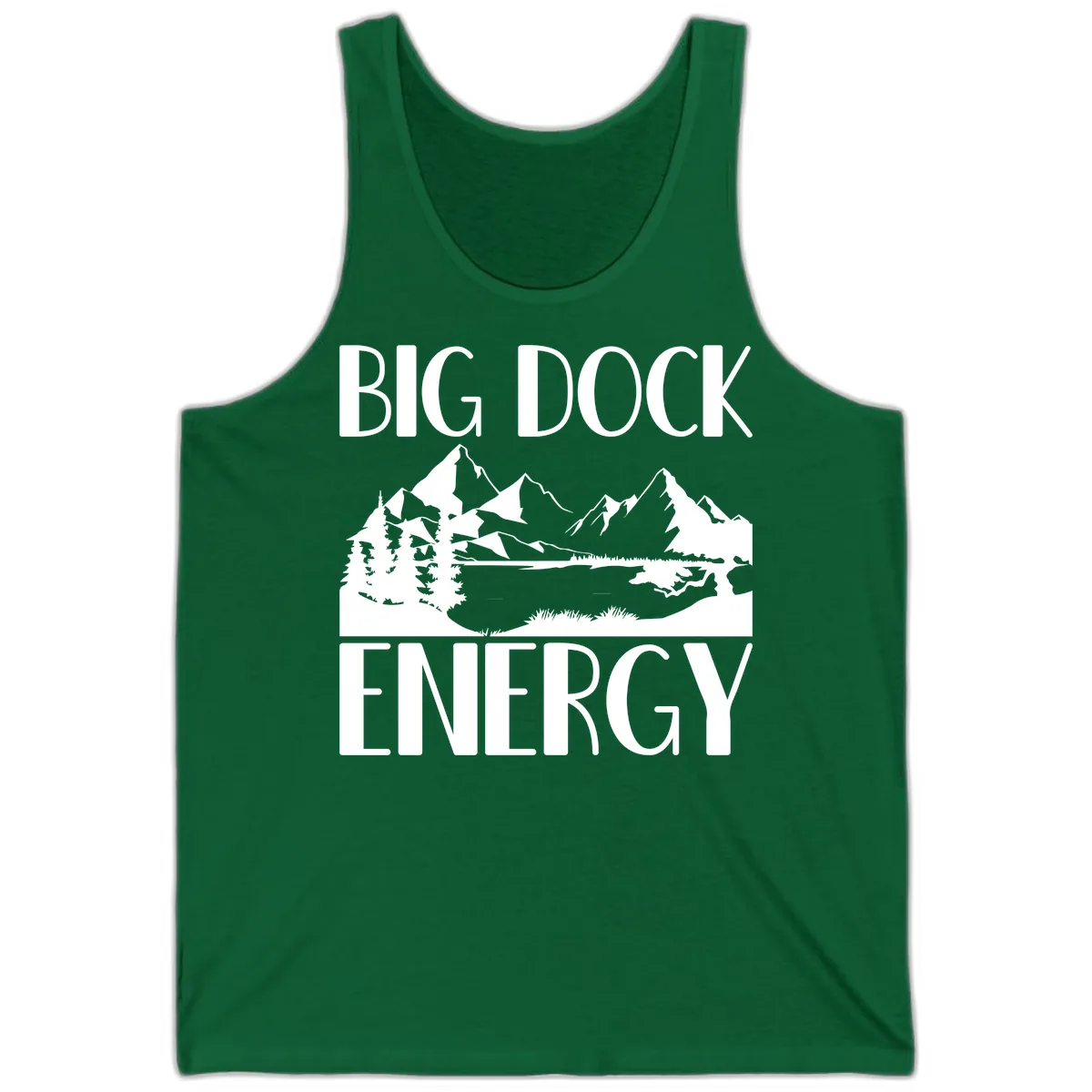 Big Dock Energy Mountain Landscape Tank in Kelly