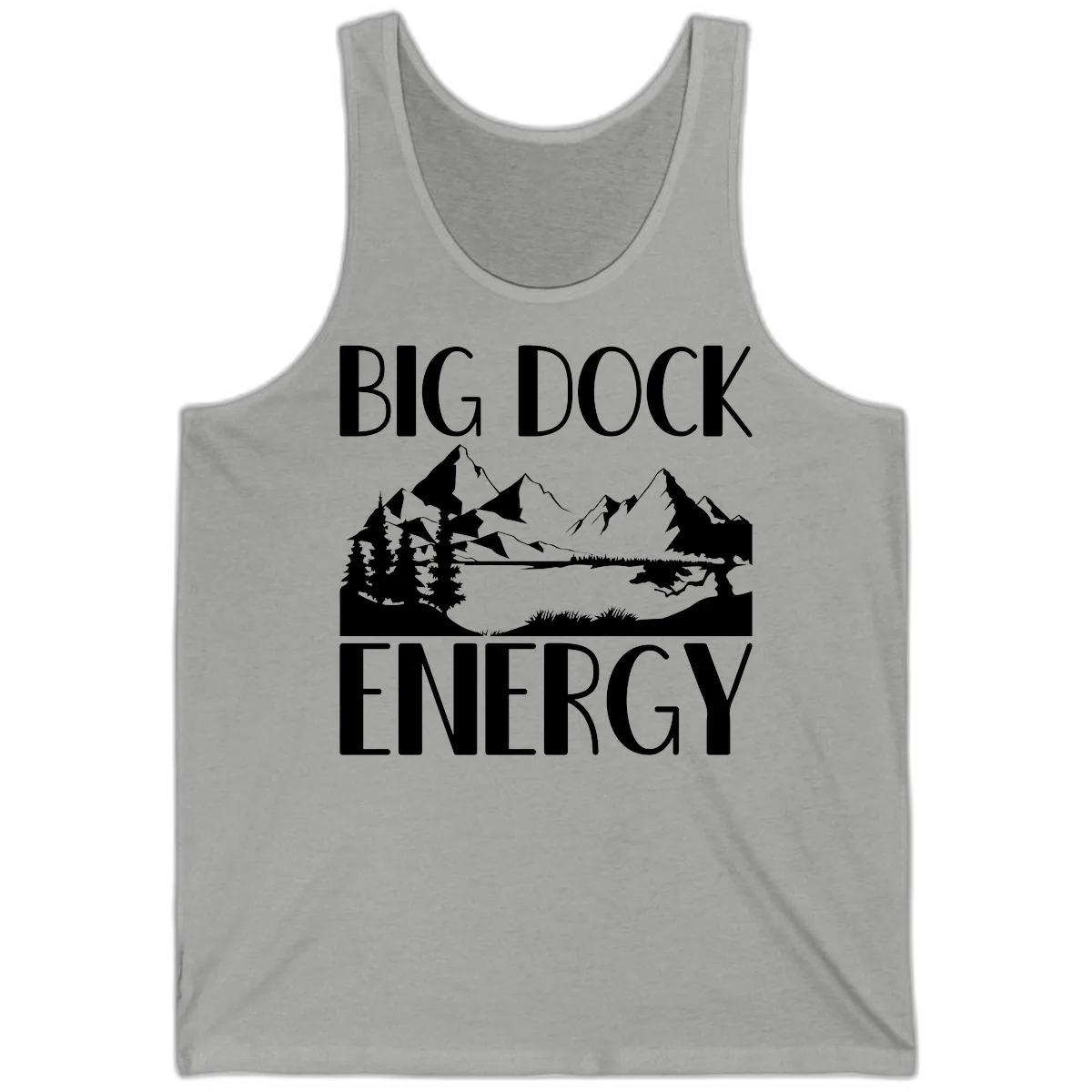Big Dock Energy Mountain Landscape Tank in Athletic Heather