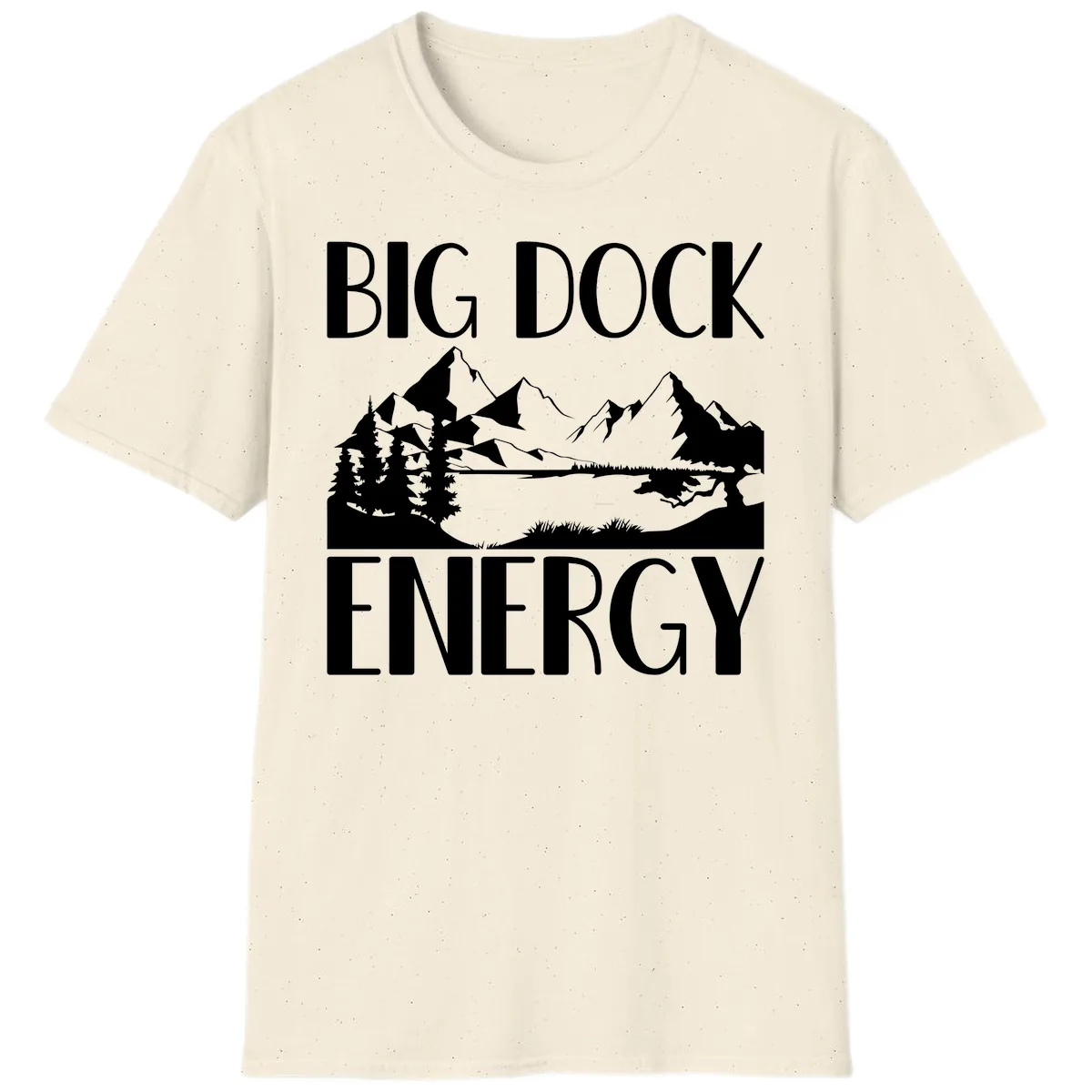 Big Dock Energy Mountain Landscape T-Shirt in Natural