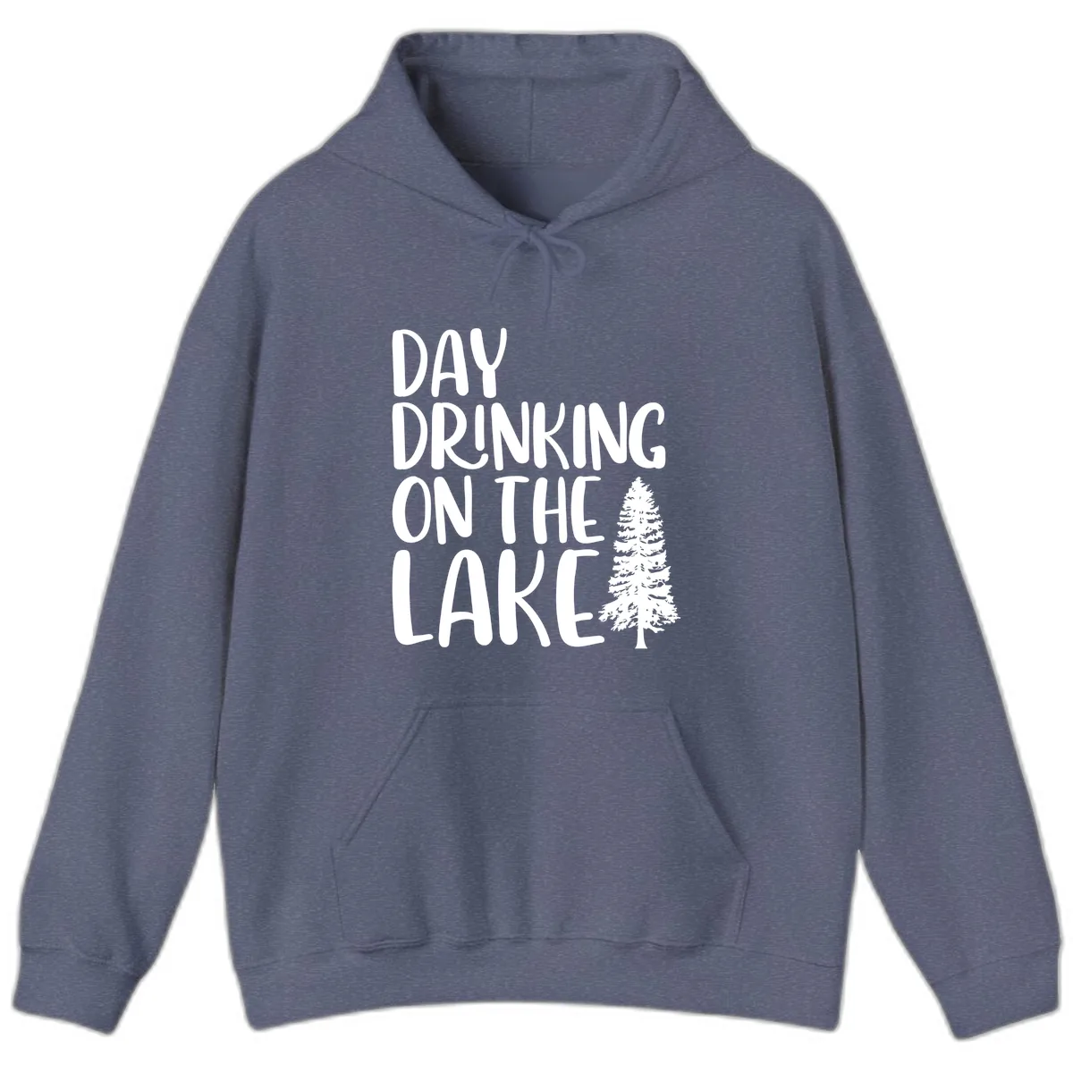 Day Drinking On The Lake Hoodie in Heather Navy