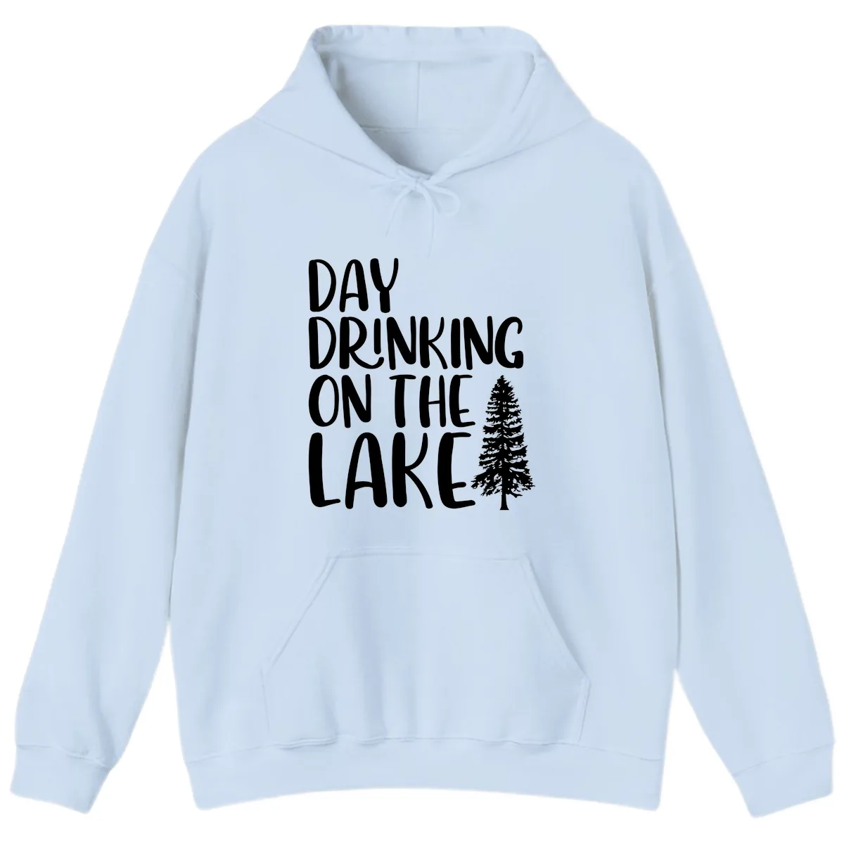 Day Drinking On The Lake Hoodie in Light Blue
