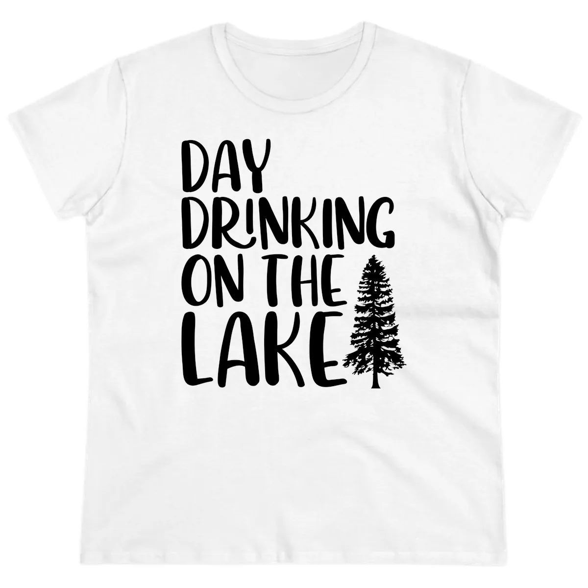 Day Drinking On The Lake Ladies Tee in White