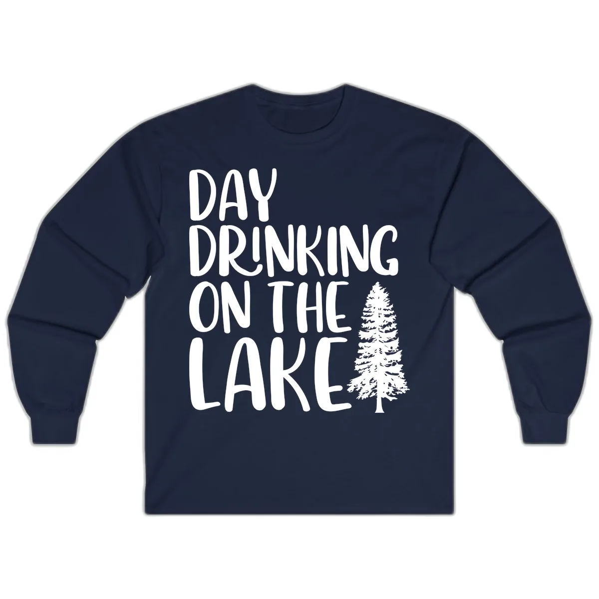 Day Drinking On The Lake Long Sleeve in Navy
