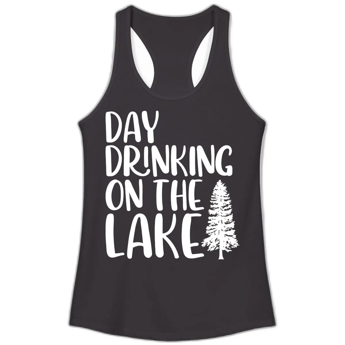 Day Drinking On The Lake Ladies Tank in Black