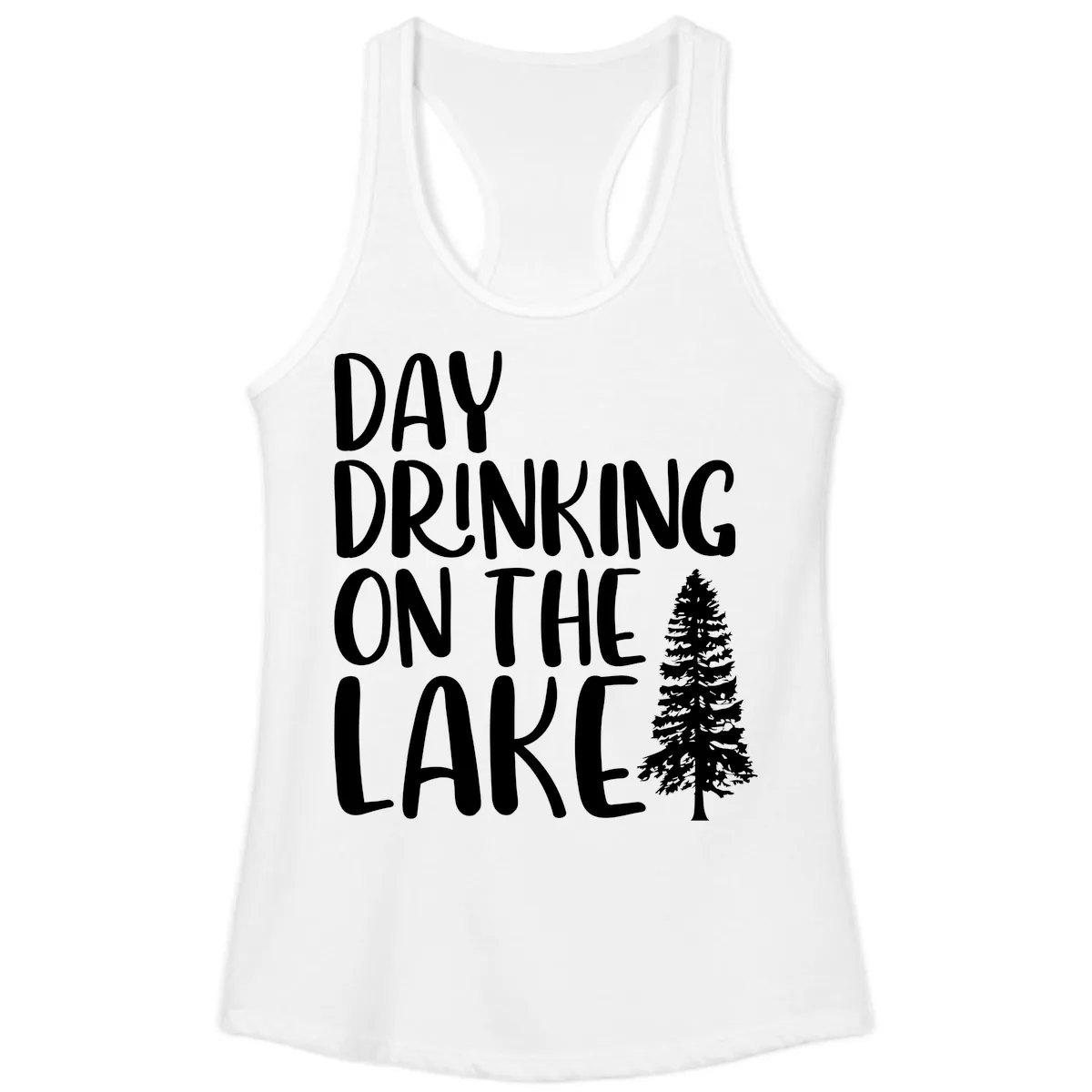 Day Drinking On The Lake Ladies Tank in White