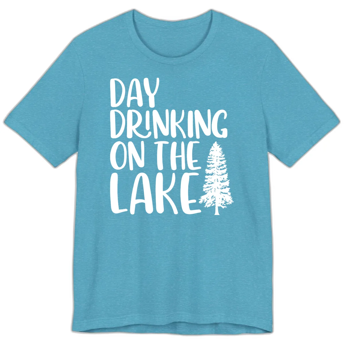 Day Drinking On The Lake Premium T-Shirt in Heather Aqua