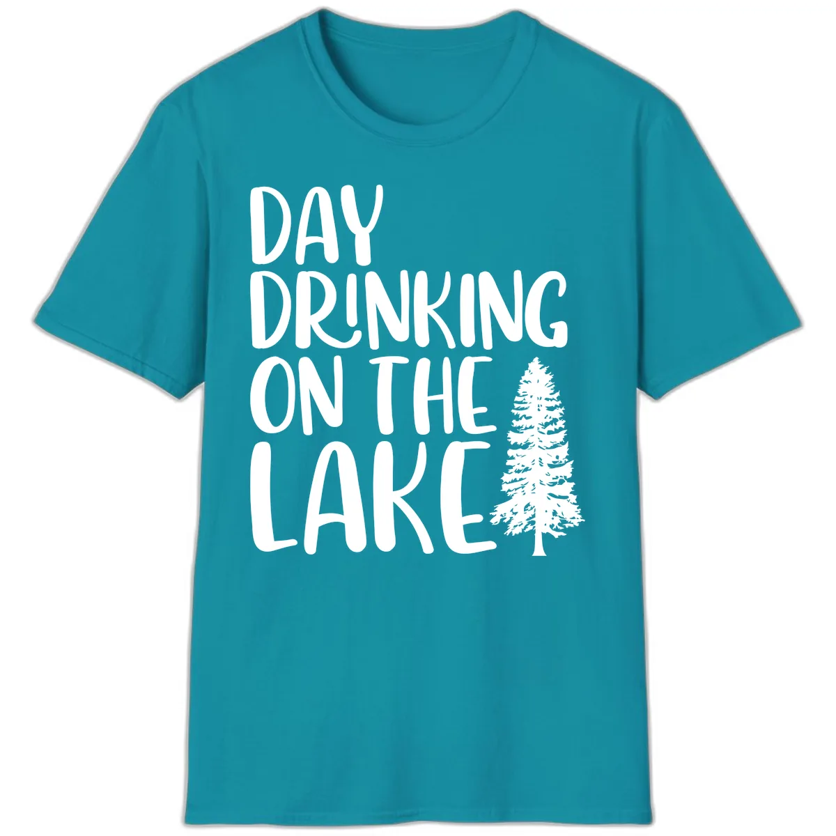 Day Drinking On The Lake T-Shirt in Tropical Blue