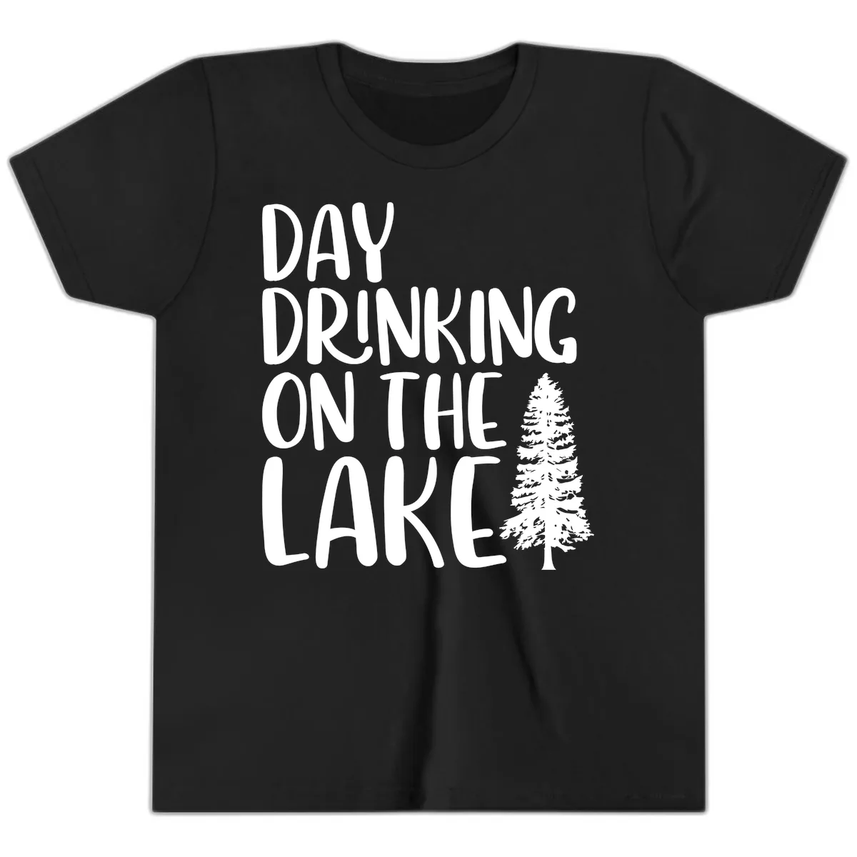 Day Drinking On The Lake Youth T-Shirt in Black