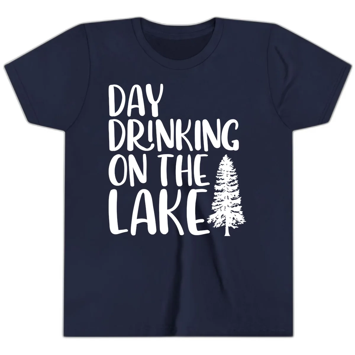 Day Drinking On The Lake Youth T-Shirt in Navy
