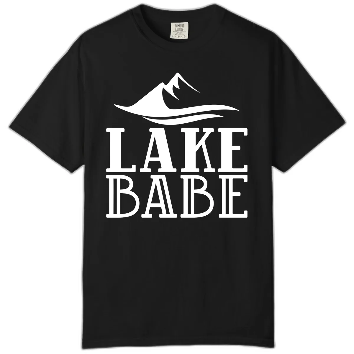 Lake Babe Mountain Wave Design Comfort Color in Black