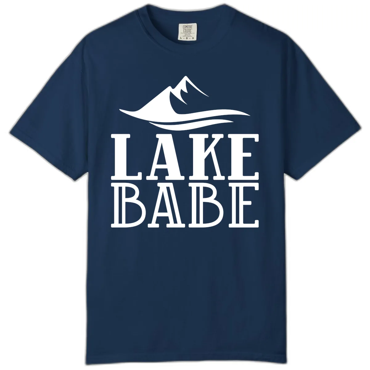 Lake Babe Mountain Wave Design Comfort Color in Navy