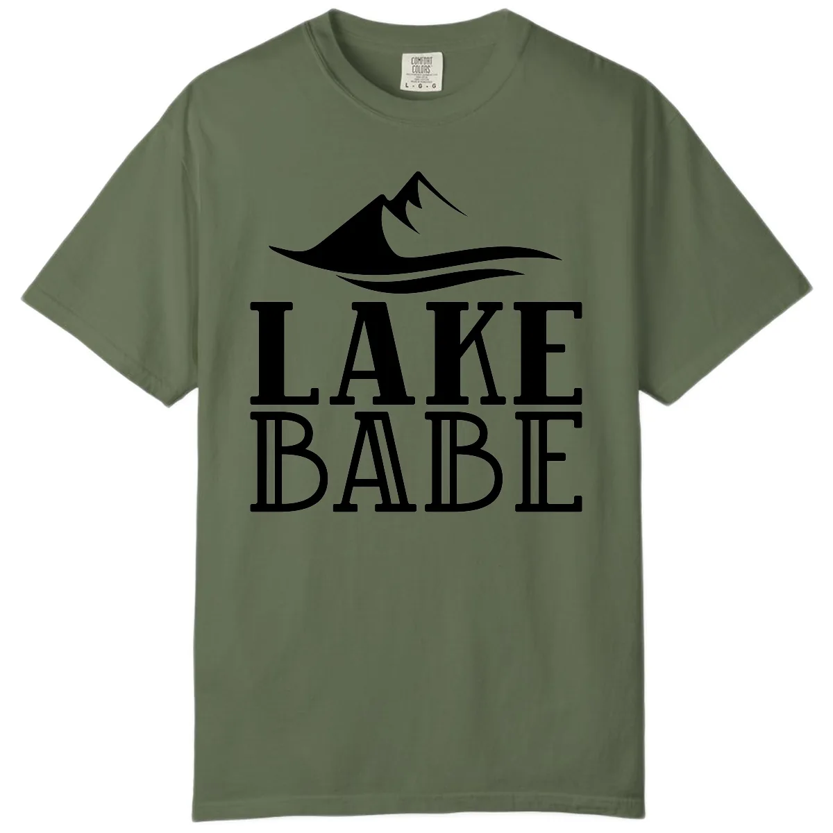 Lake Babe Mountain Wave Design Comfort Color in Sage