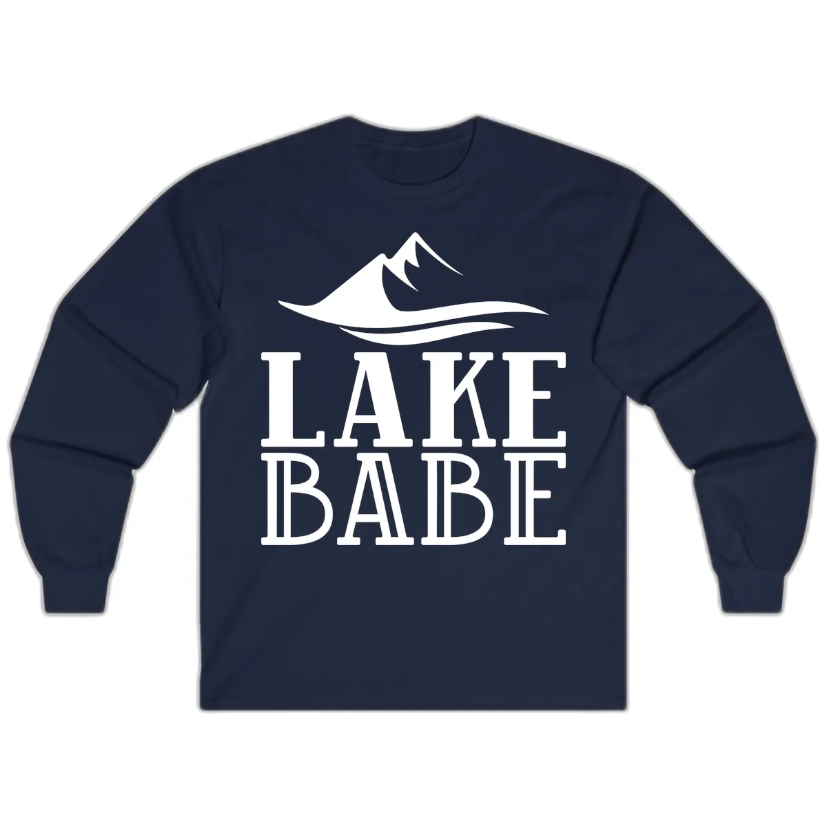 Lake Babe Mountain Wave Design Long Sleeve in Navy