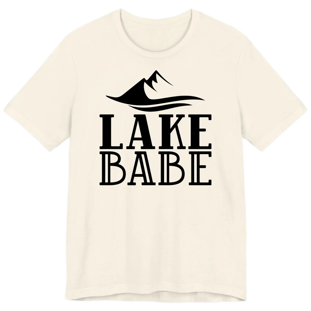 Lake Babe Mountain Wave Design Premium T-Shirt in Natural