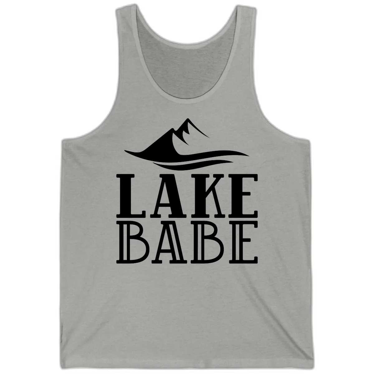 Lake Babe Mountain Wave Design Tank in Athletic Heather