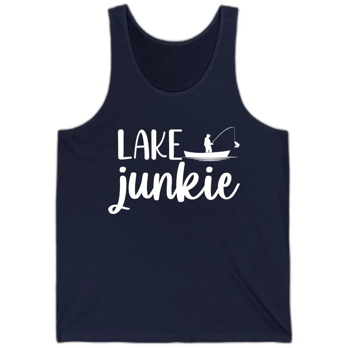 Lake Junkie Fishing Lifestyle Design Tank in Navy