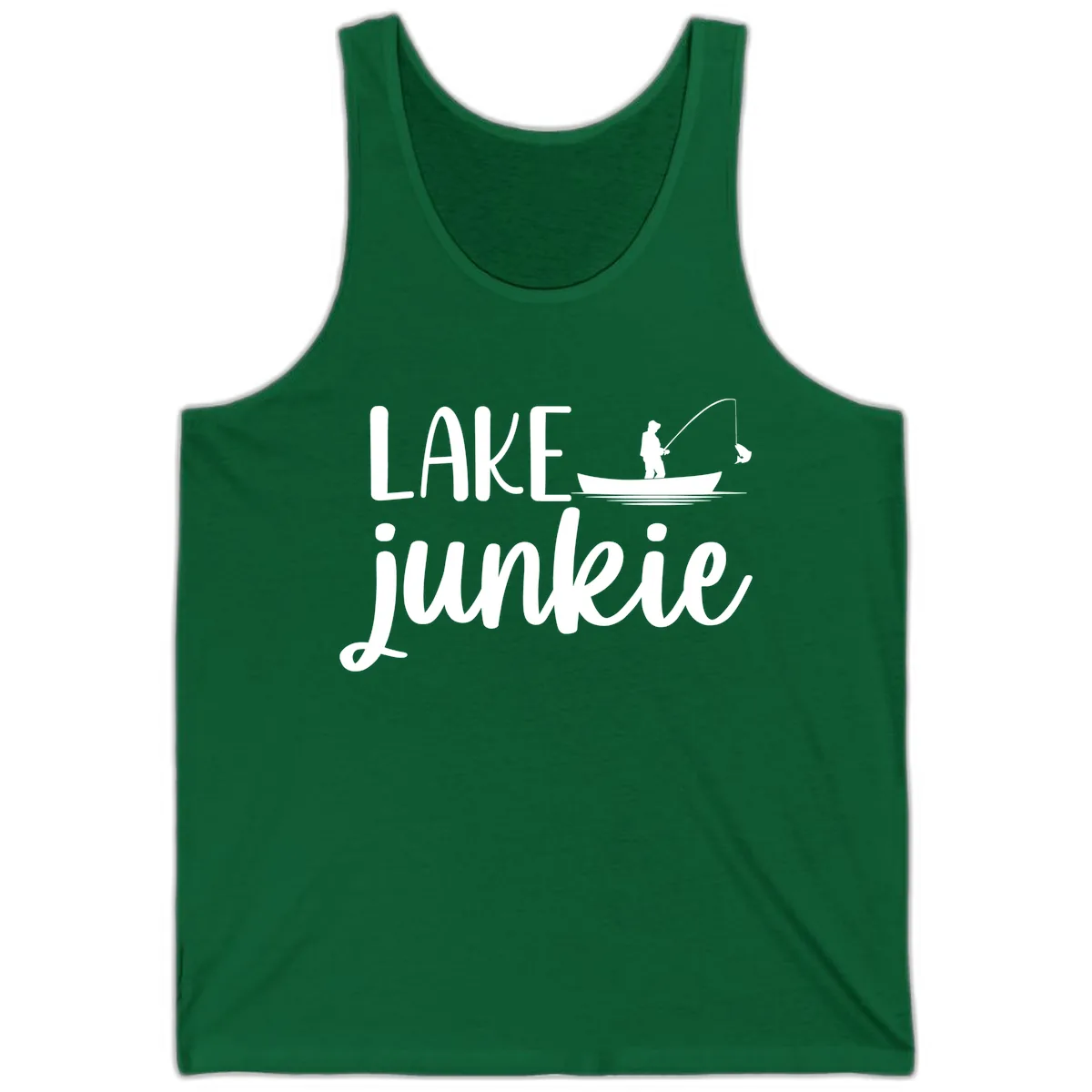 Lake Junkie Fishing Lifestyle Design Tank in Kelly