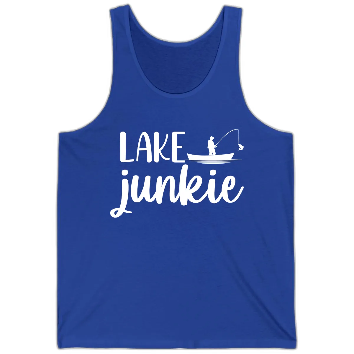 Lake Junkie Fishing Lifestyle Design Tank in True Royal