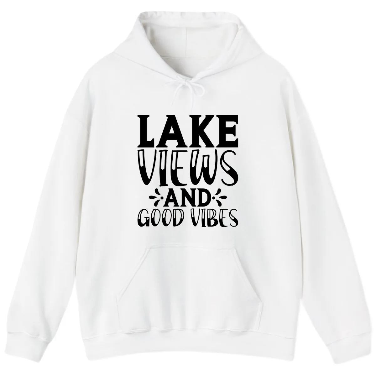 Lake Views And Good Vibes Hoodie in White