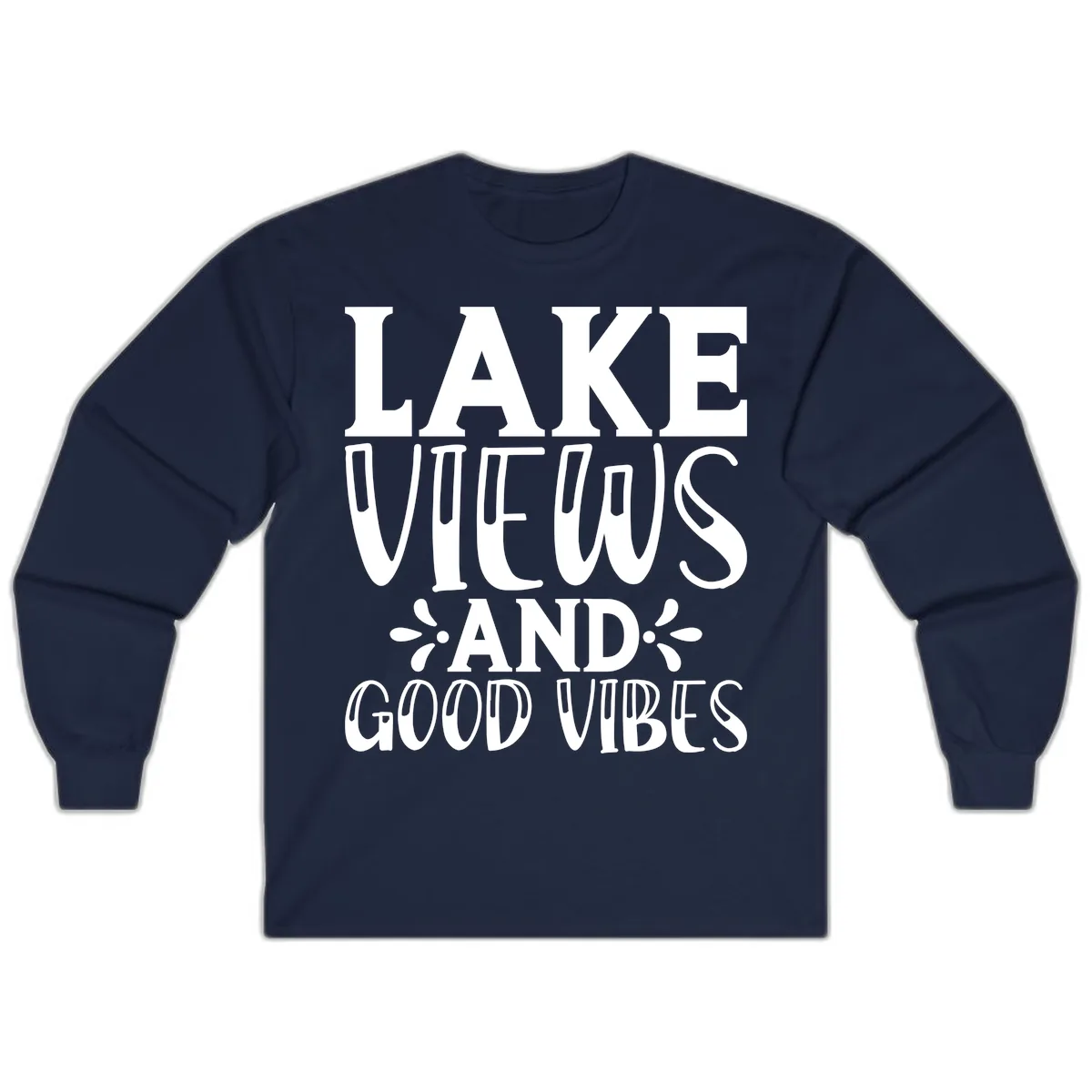 Lake Views And Good Vibes Long Sleeve in Navy