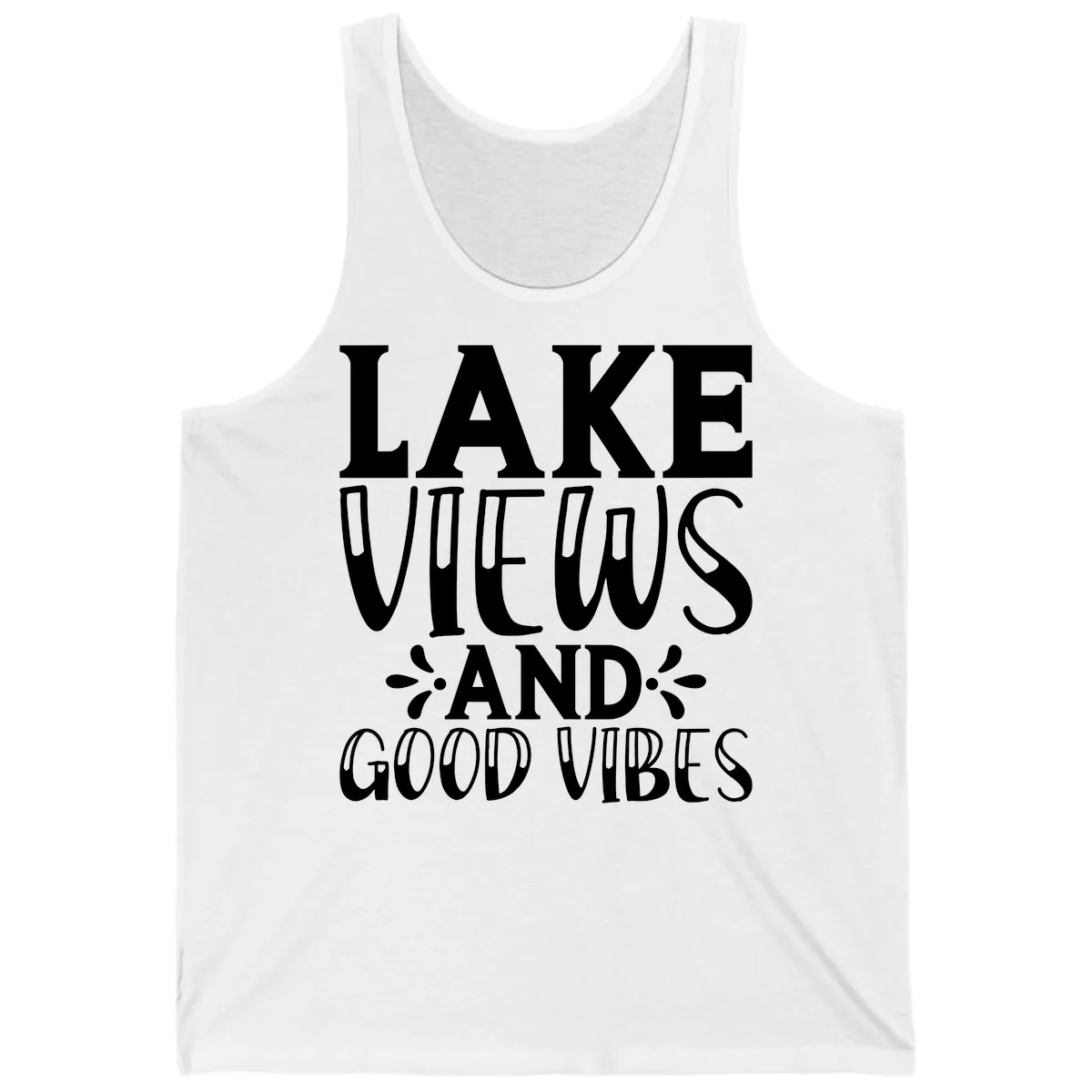 Lake Views And Good Vibes Tank in White