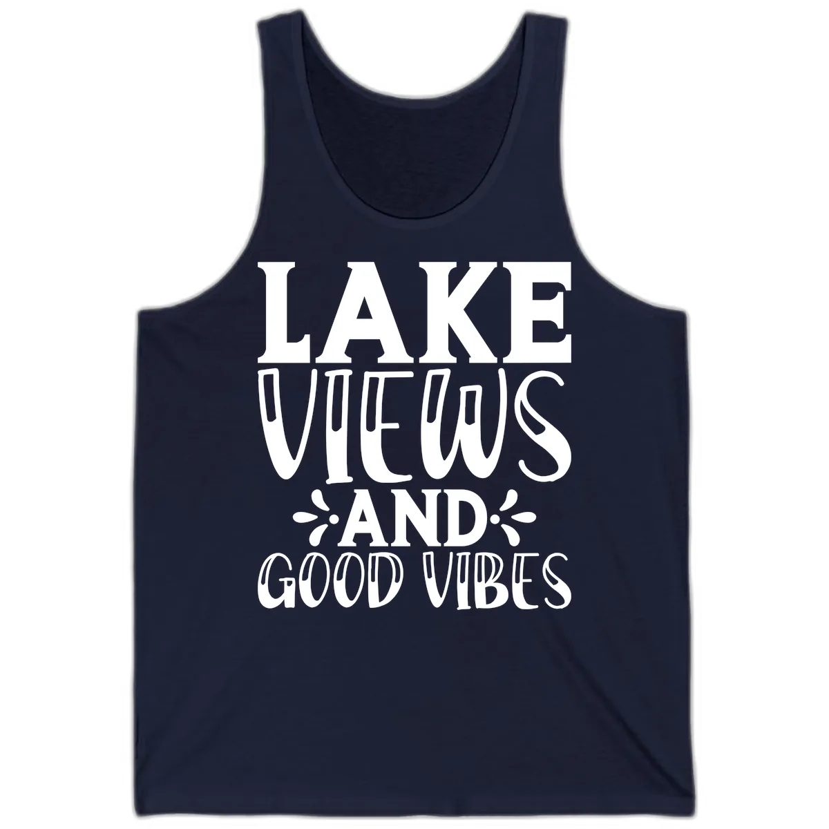Lake Views And Good Vibes Tank in Navy