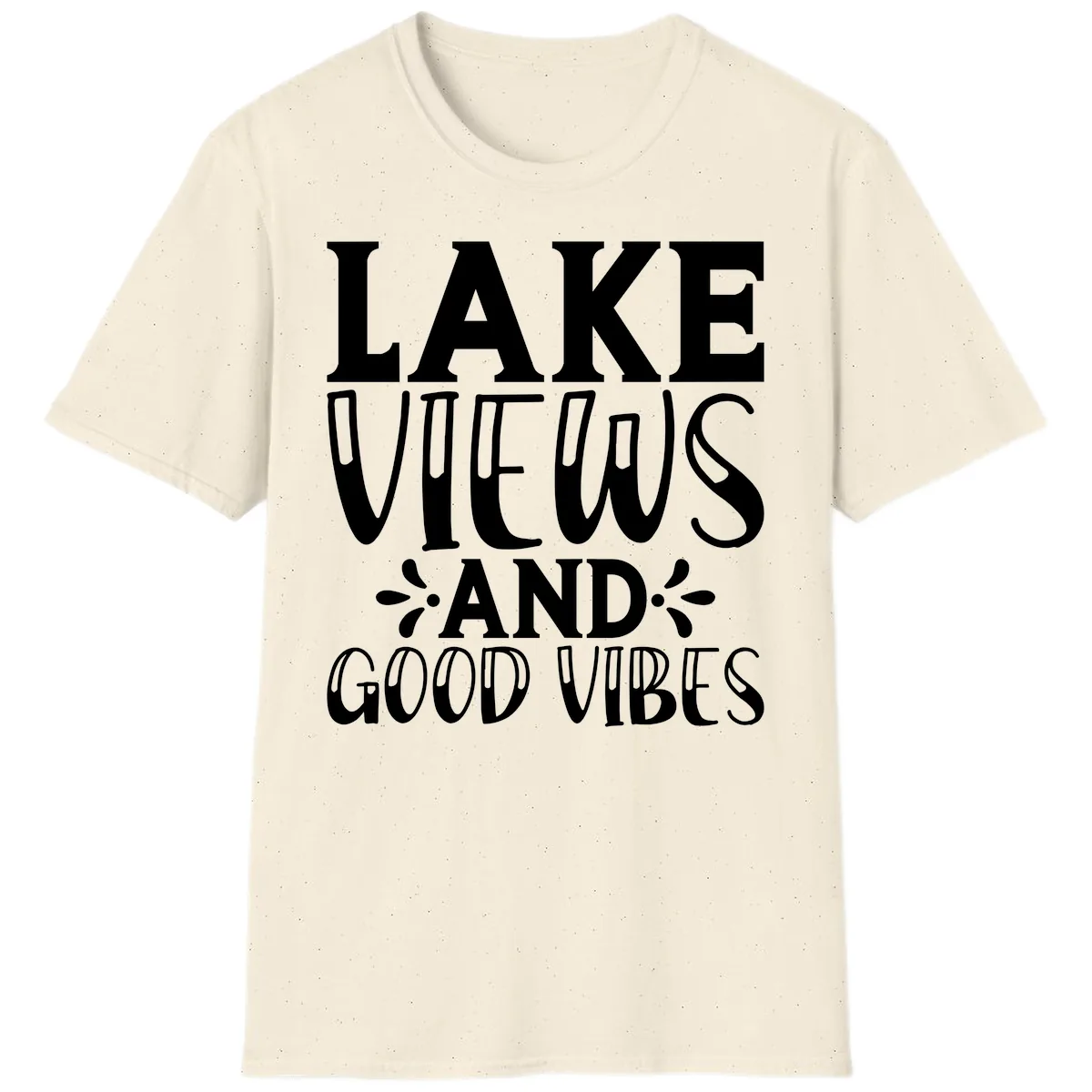 Lake Views And Good Vibes T-Shirt in Natural