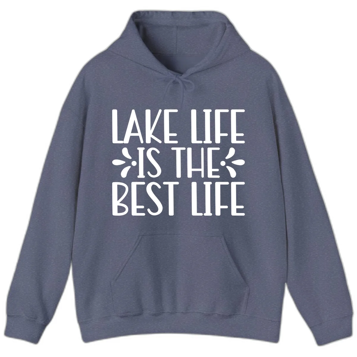 Lake Life Is The Best Life Hoodie in Heather Navy