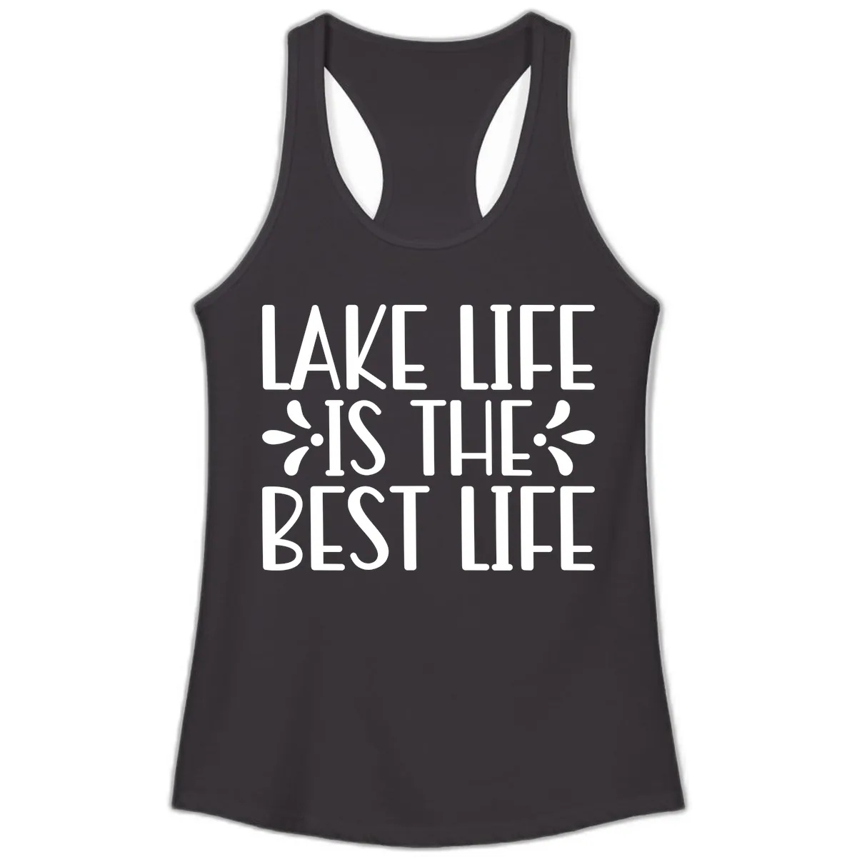 Lake Life Is The Best Life Ladies Tank in Black