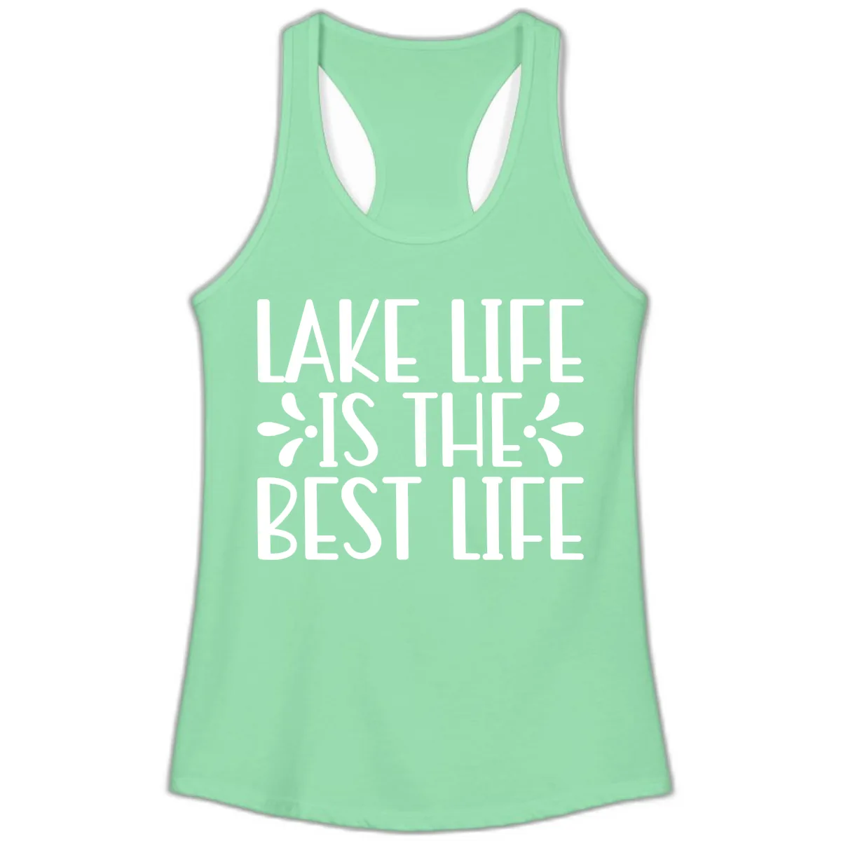 Lake Life Is The Best Life Ladies Tank in Solid Mint