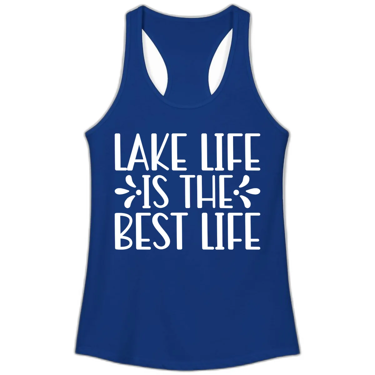 Lake Life Is The Best Life Ladies Tank in Solid Royal