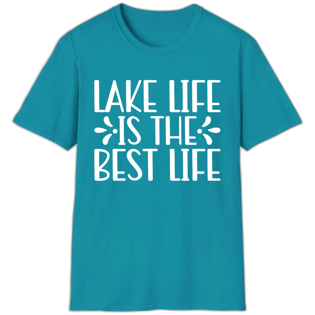 Lake Life Is The Best Life T-Shirt in Tropical Blue
