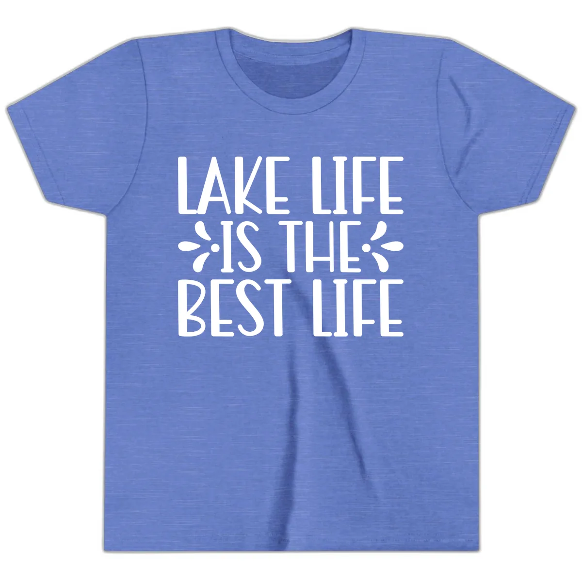Lake Life Is The Best Life Youth T-Shirt in Heather Columbia Blue