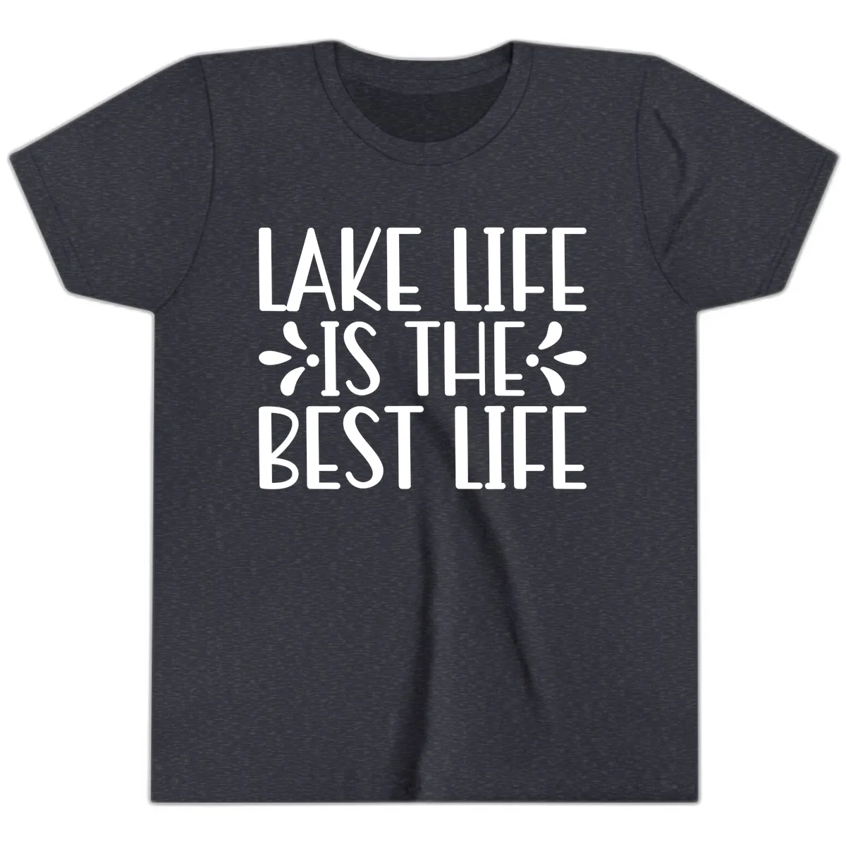 Lake Life Is The Best Life Youth T-Shirt in Heather Navy