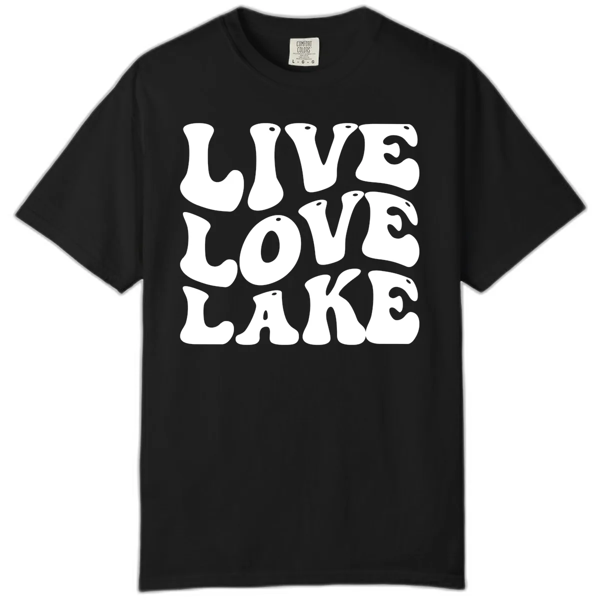 Live Love Lake Retro Graphic Comfort Color in Black