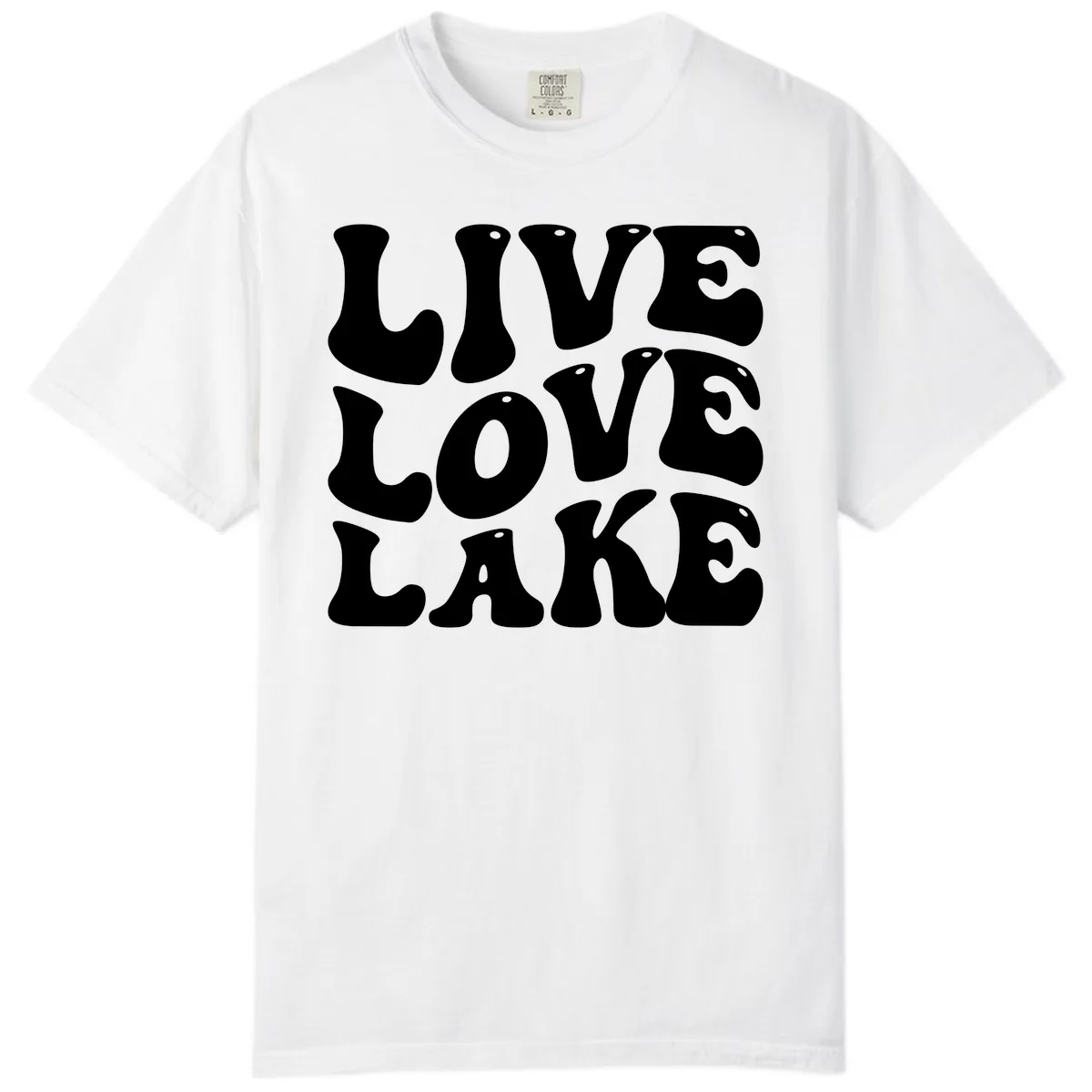 Live Love Lake Retro Graphic Comfort Color in White