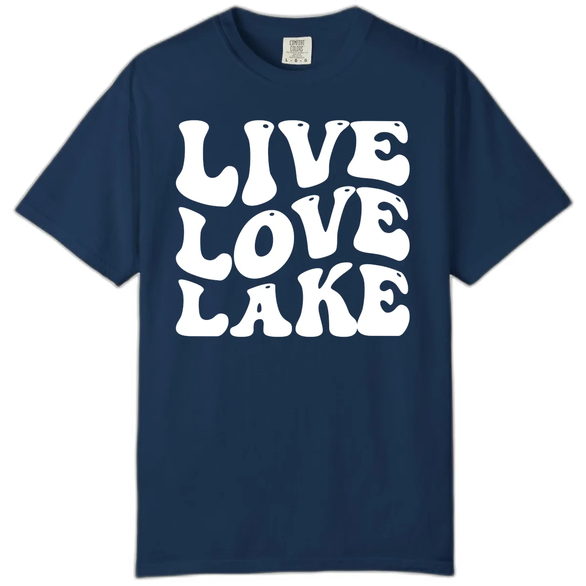 Live Love Lake Retro Graphic Comfort Color in Navy