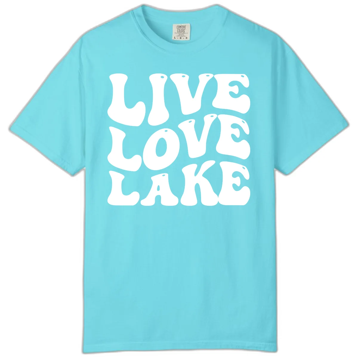 Live Love Lake Retro Graphic Comfort Color in Lagoon Blue