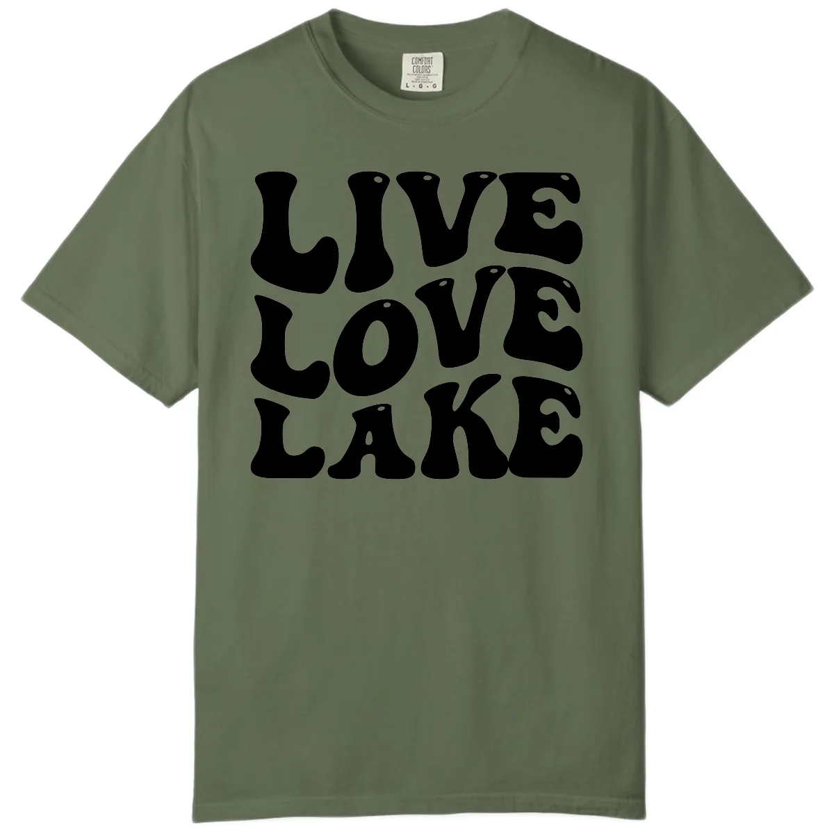 Live Love Lake Retro Graphic Comfort Color in Sage
