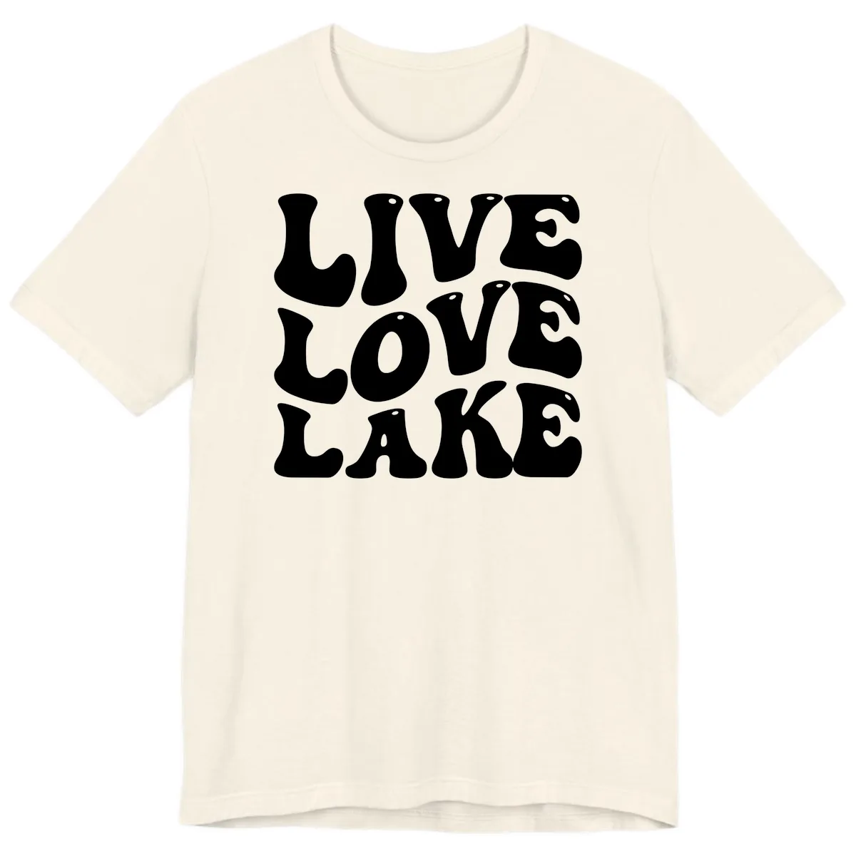 Live Love Lake Retro Graphic Premium T-Shirt in Natural