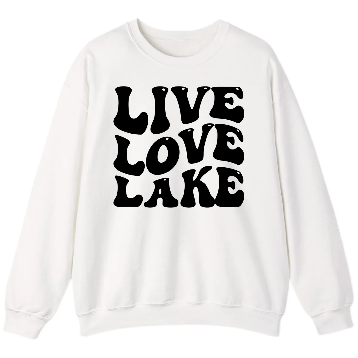Live Love Lake Retro Graphic Sweatshirt in White